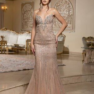 New long formal dress.Mother of the bride fitted prom party gala evening red,